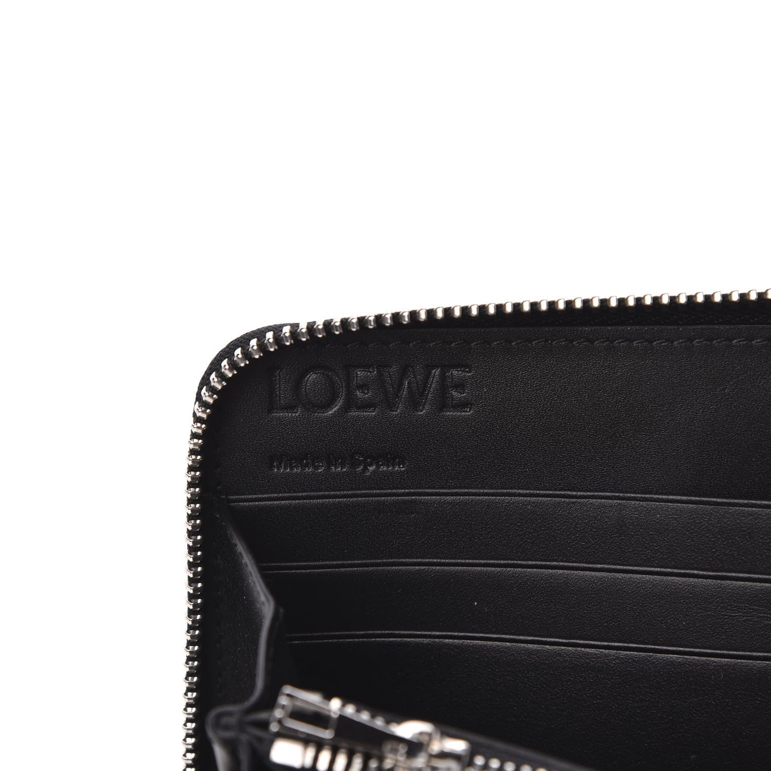 Loewe Calfskin Embossed Repeat Zip Wallet Black 6 of 7