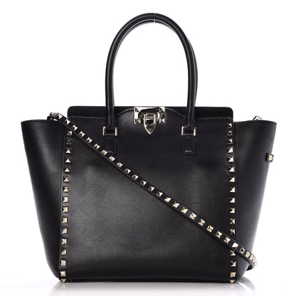 Valentino Garavani Vitello Rockstud Double Handle Tote Black 1 of 10