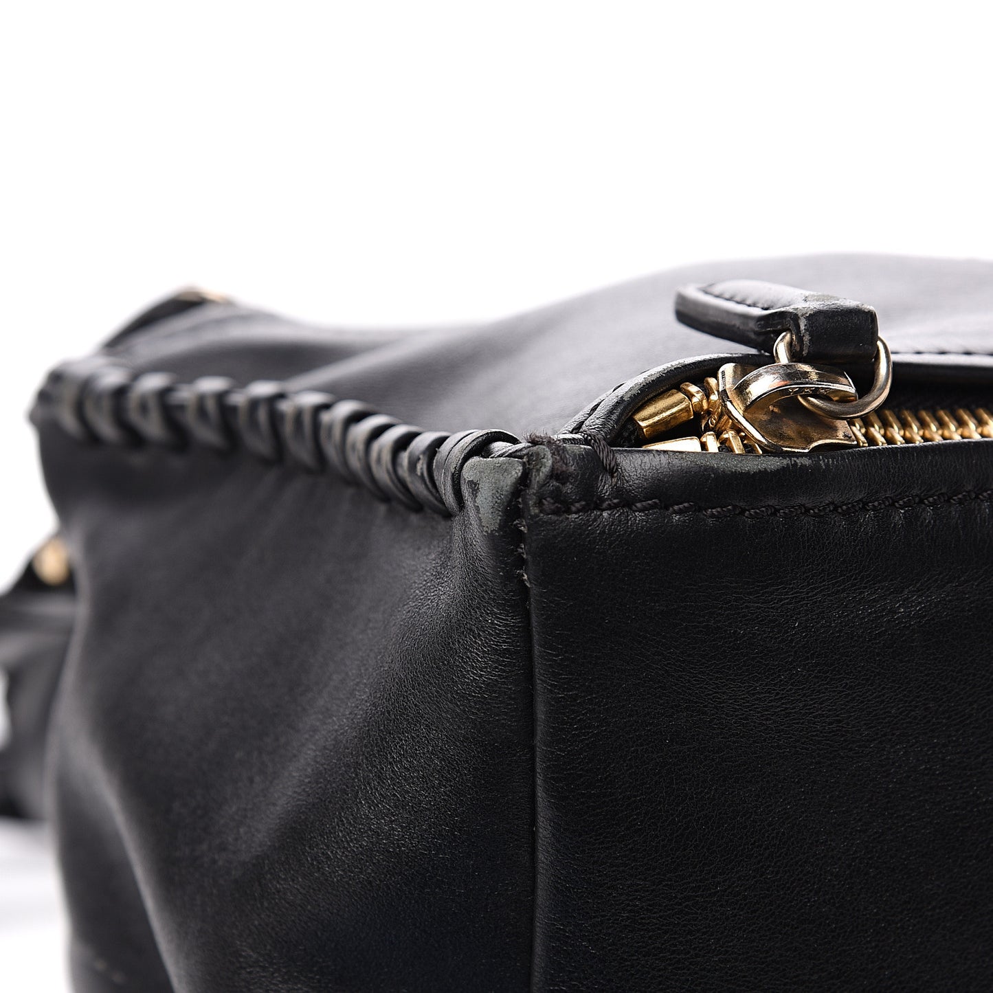 Calfskin Whipstitch Small Pandora Black