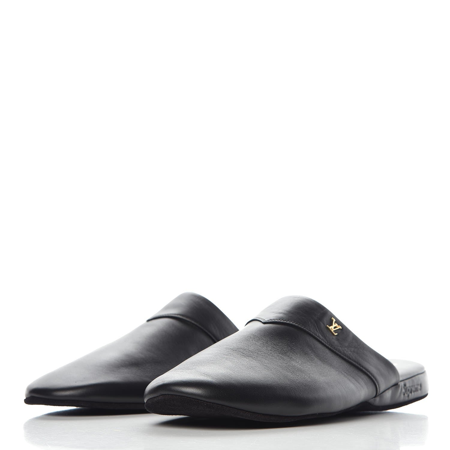 Louis Vuitton X SUPREME Lambskin Mens Hugh Slippers 8 Black 3 of 16