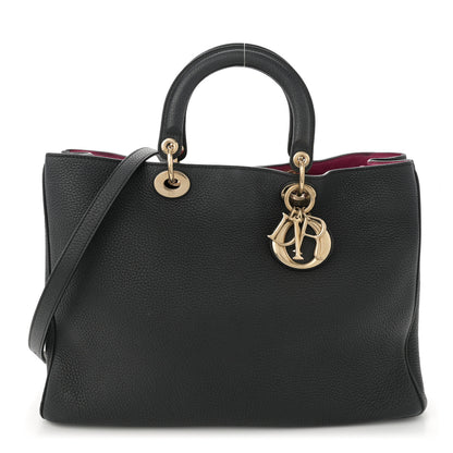Christian Dior Bullcalf Large Diorissimo Tote Black Rose Indien 1 of 14