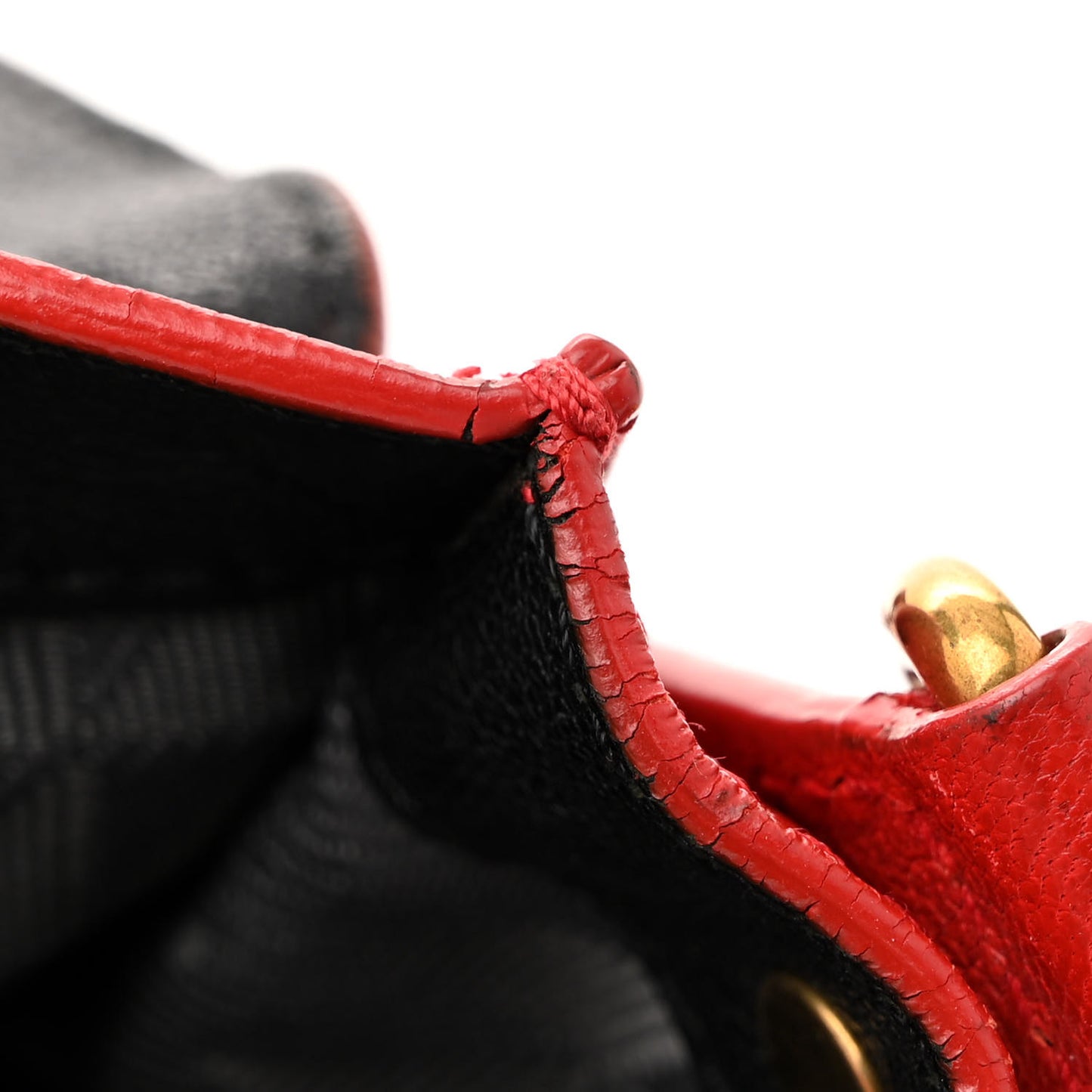 Lambskin Tiny Fringe Lux PS1 Satchel Red