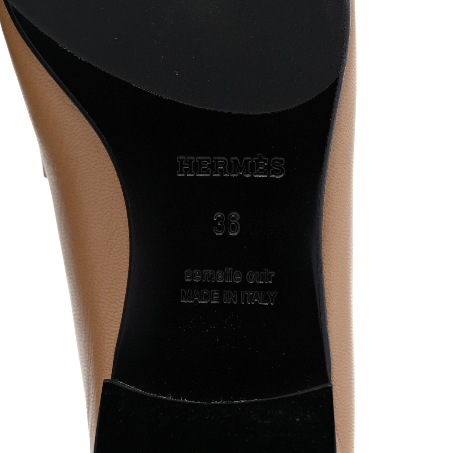 Hermes Goatskin Womens Royal Loafers 36 Beige Argile 8 of 9