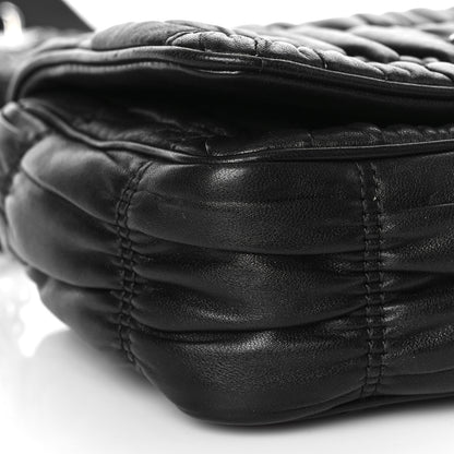 Prada Nappa Gaufre Flap Shoulder Bag Black 8 of 10