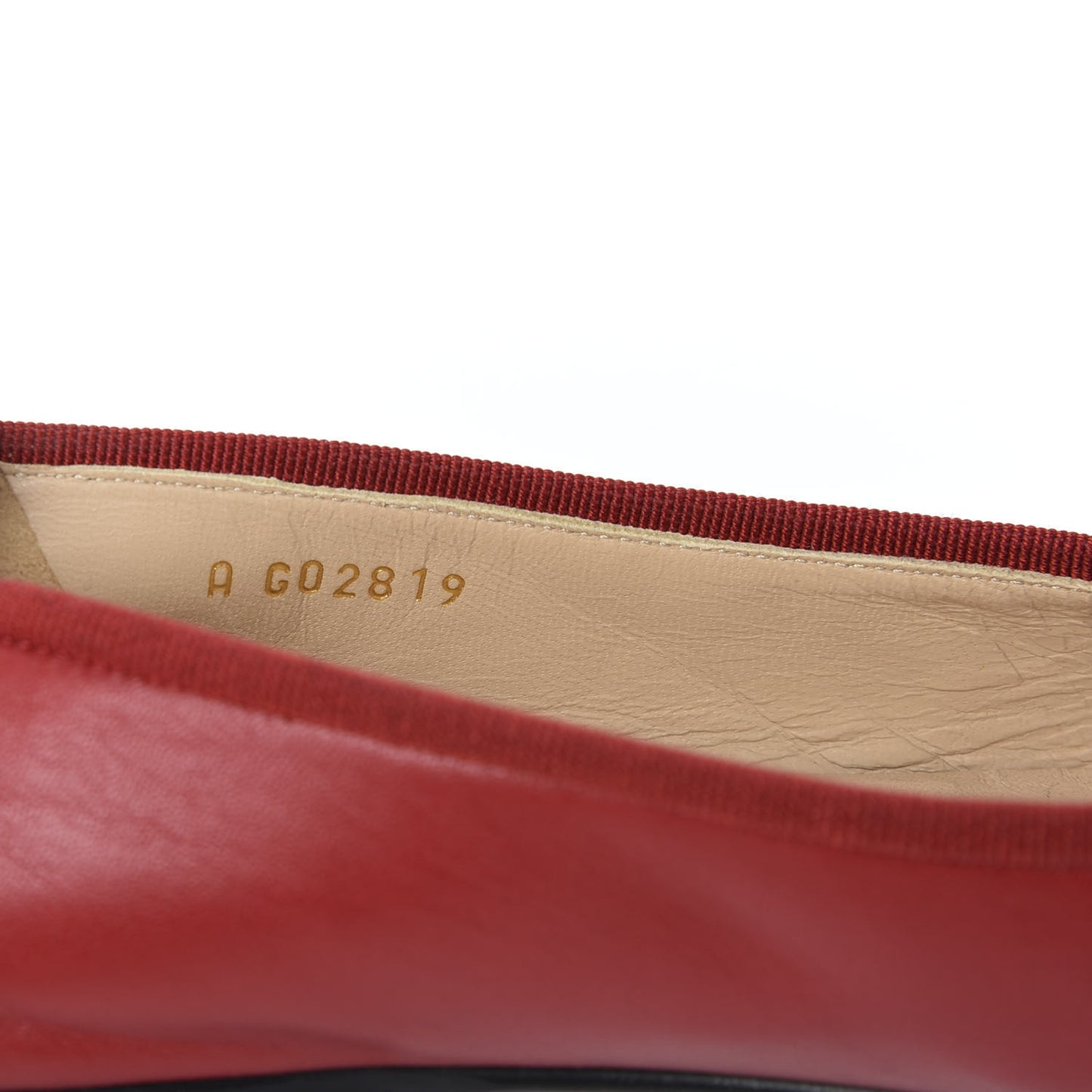 Lambskin Cap Toe Ballerina Flats 36 Red