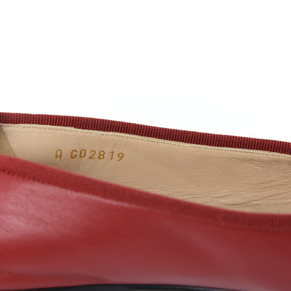 Chanel Lambskin Cap Toe Ballerina Flats 36 Red 11 of 12