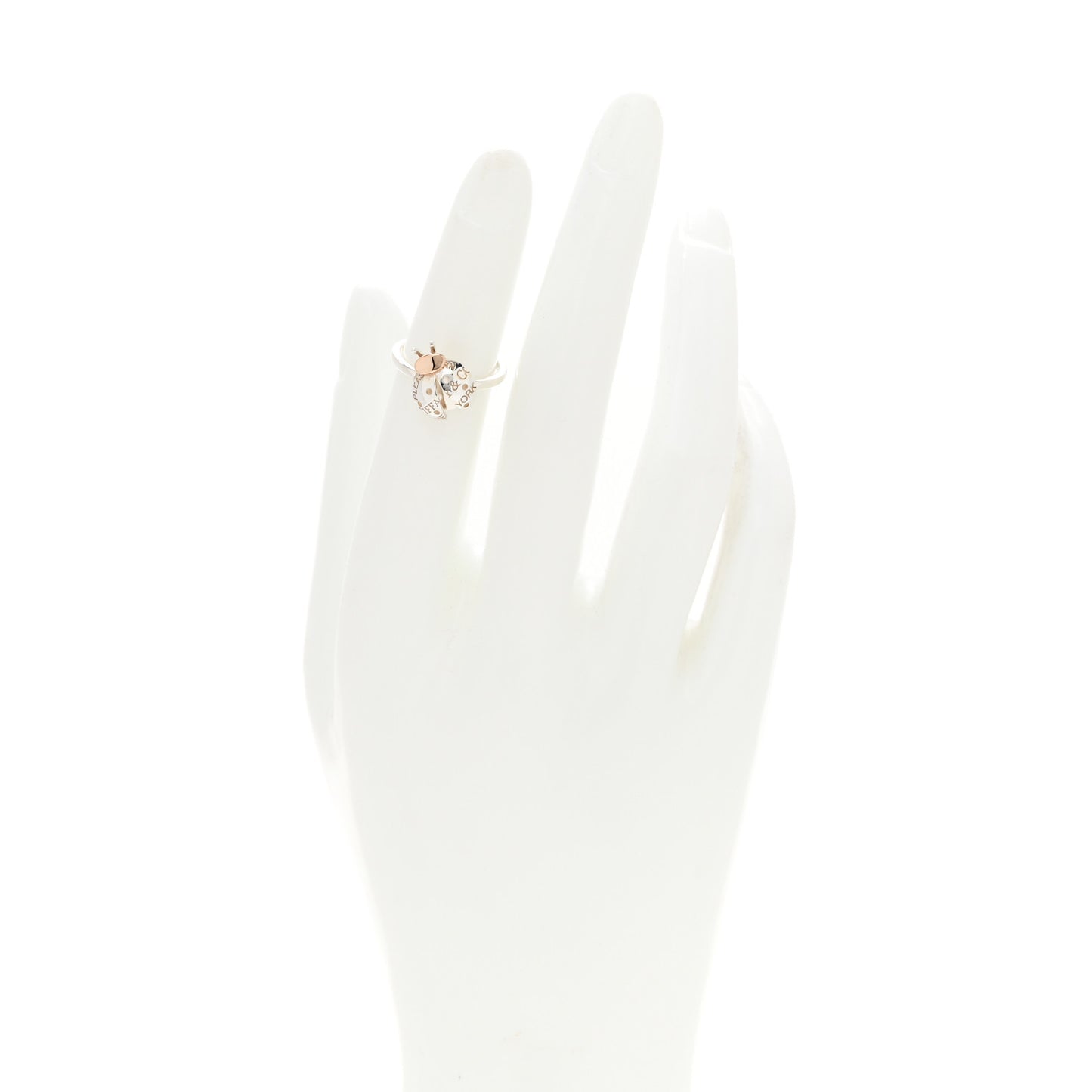 Sterling Silver 18K Rose Gold Return to Tiffany Love Bugs Ladybug Ring 47 4