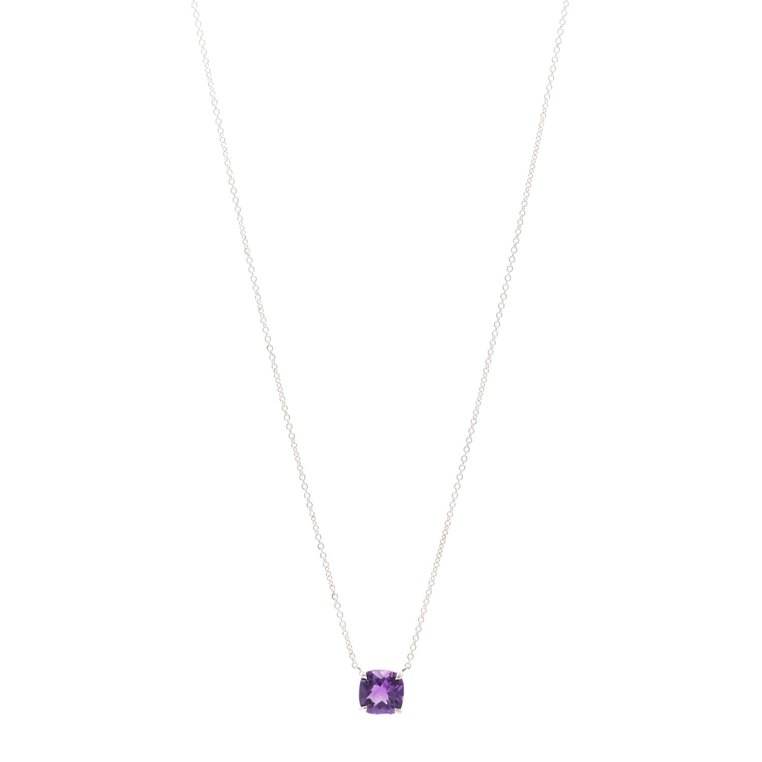 Tiffany Sterling Silver Amethyst Sparklers Pendant Necklace 1 of 4