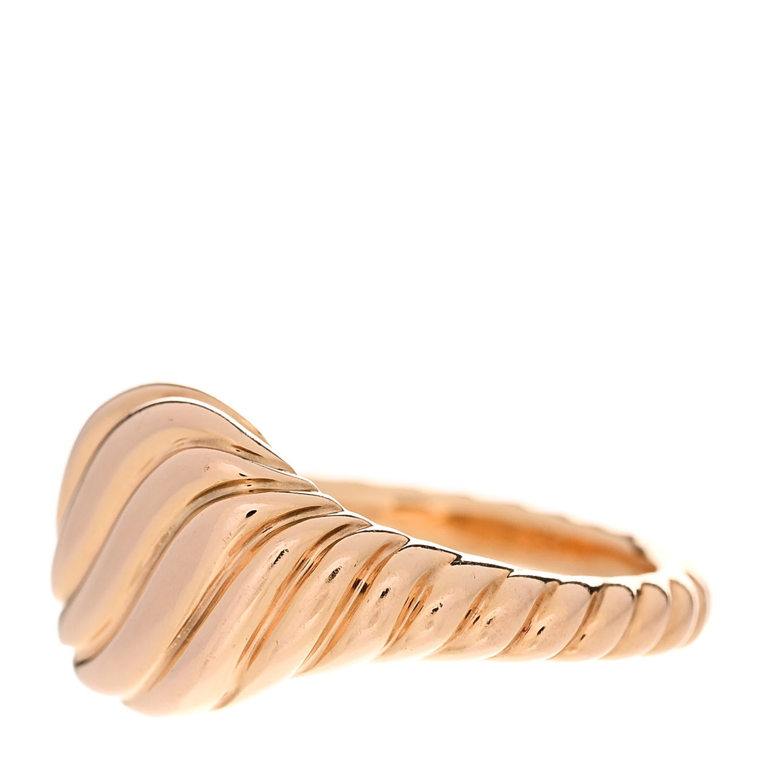 David Yurman 18K Rose Gold Sculpted Cable Pinky Ring 45 3.5 3 of 6