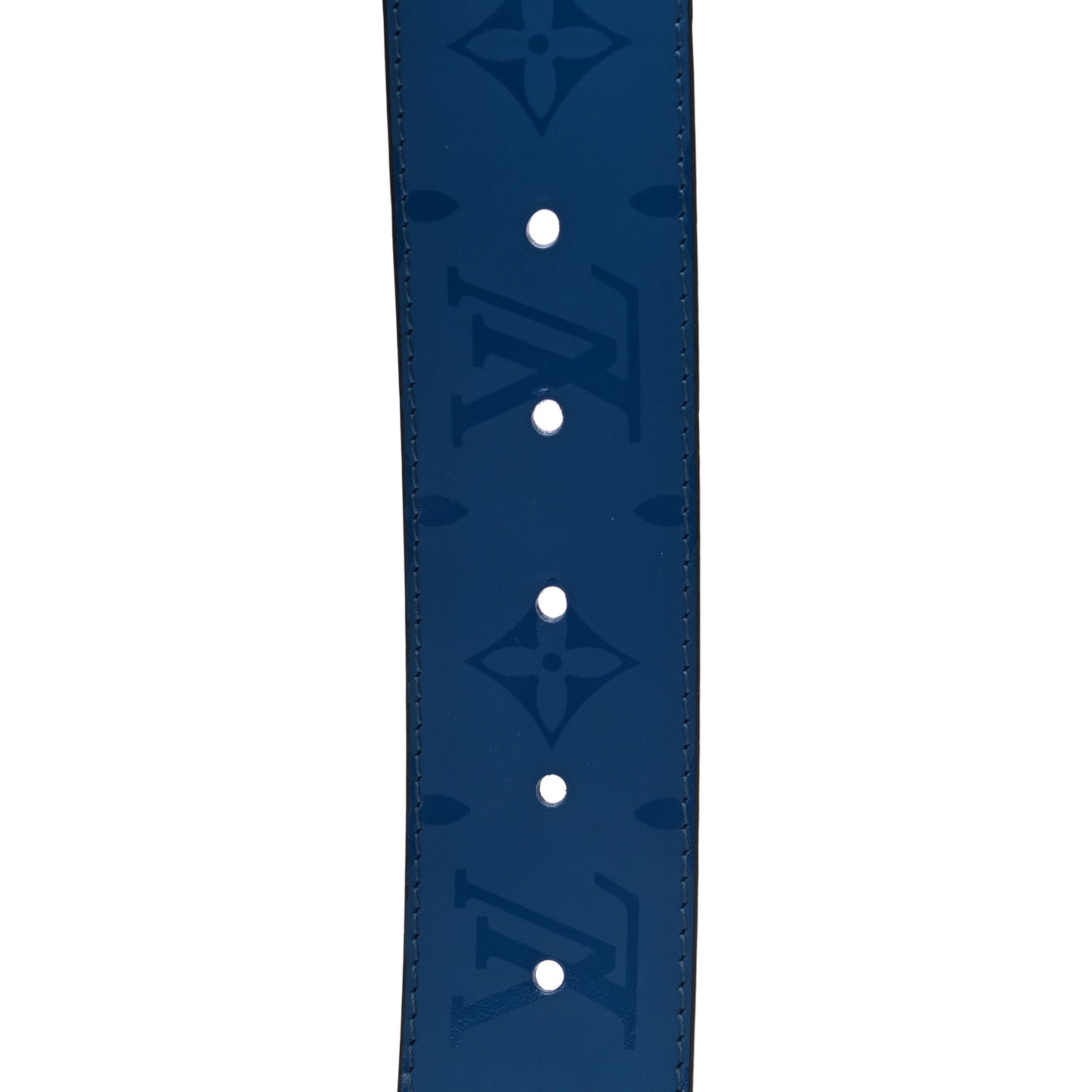 Calfskin Monogram 40mm LV Initiales Reversible Belt 95 38 Blue