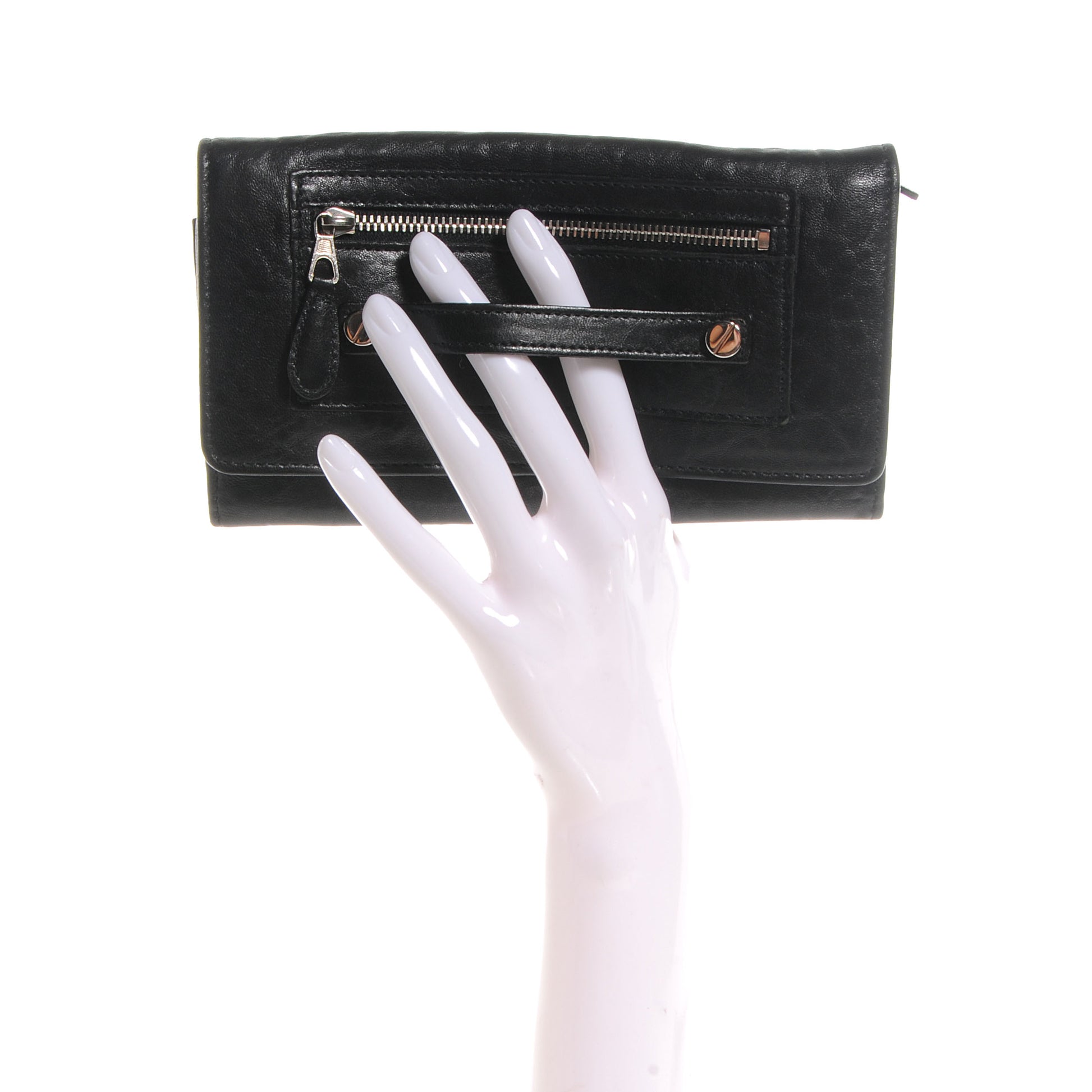 Balenciaga Chevre Money Wallet Black 2 of 9