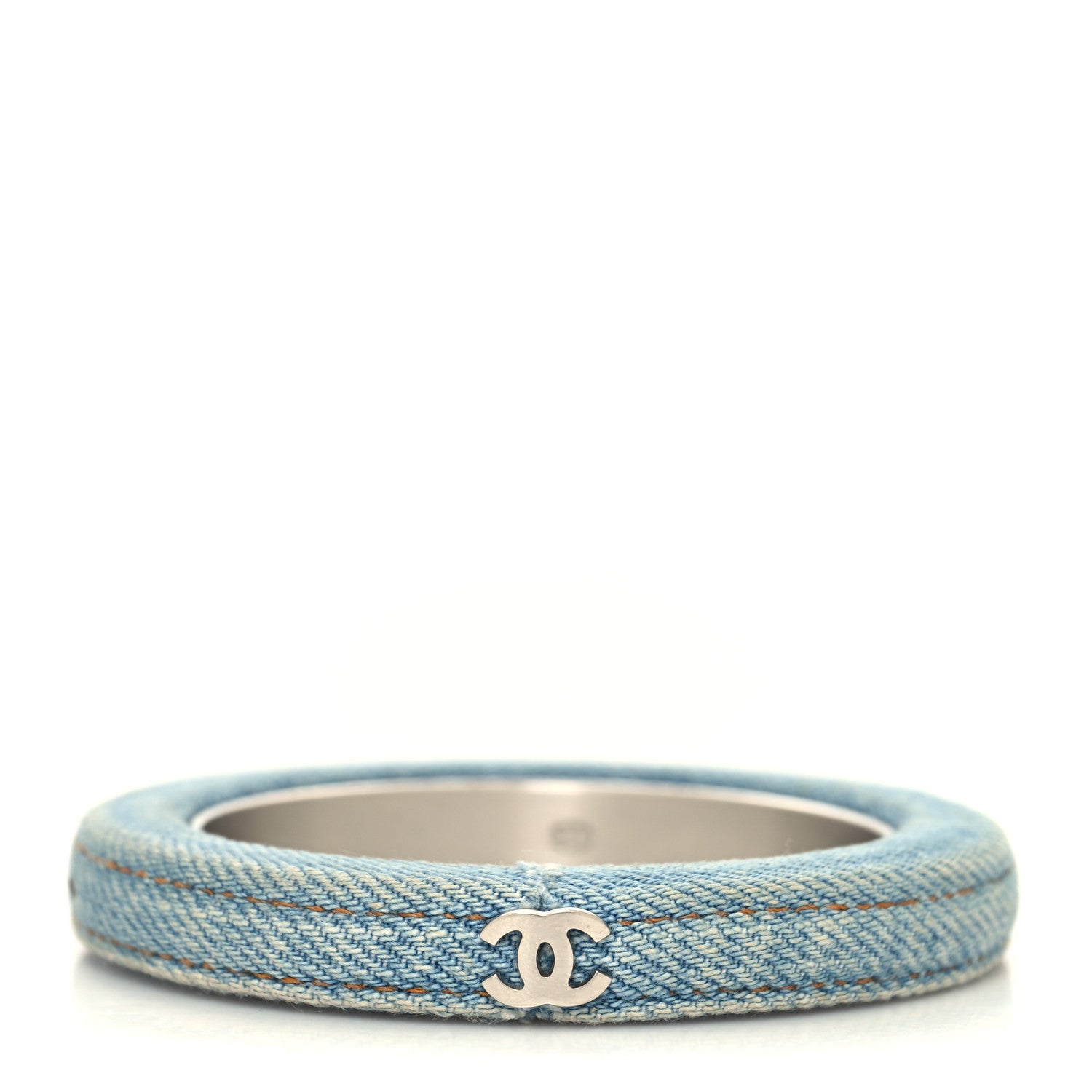 Chanel Denim CC Narrow Bangle M Blue 1 of 5