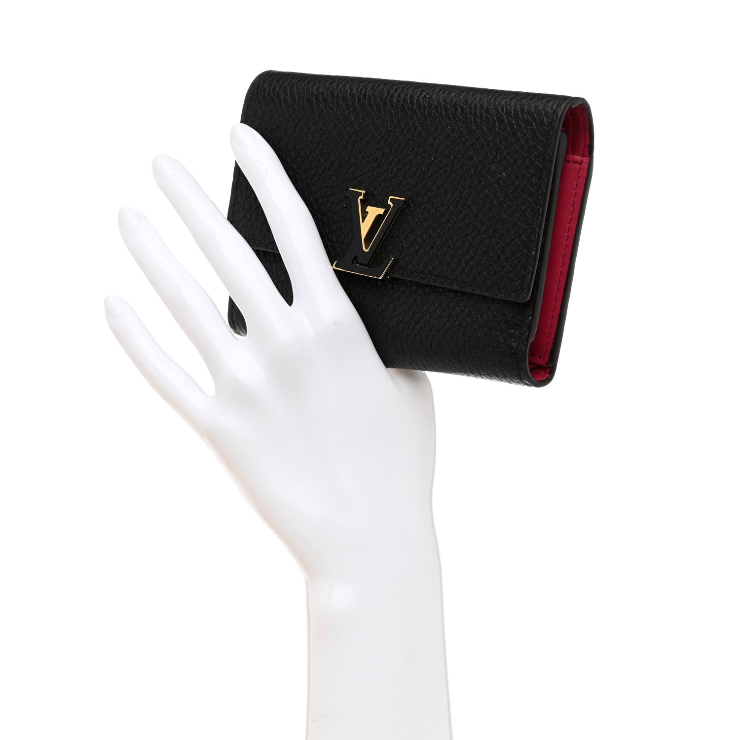 Louis Vuitton Taurillon Capucines Compact Wallet Black 2 of 10