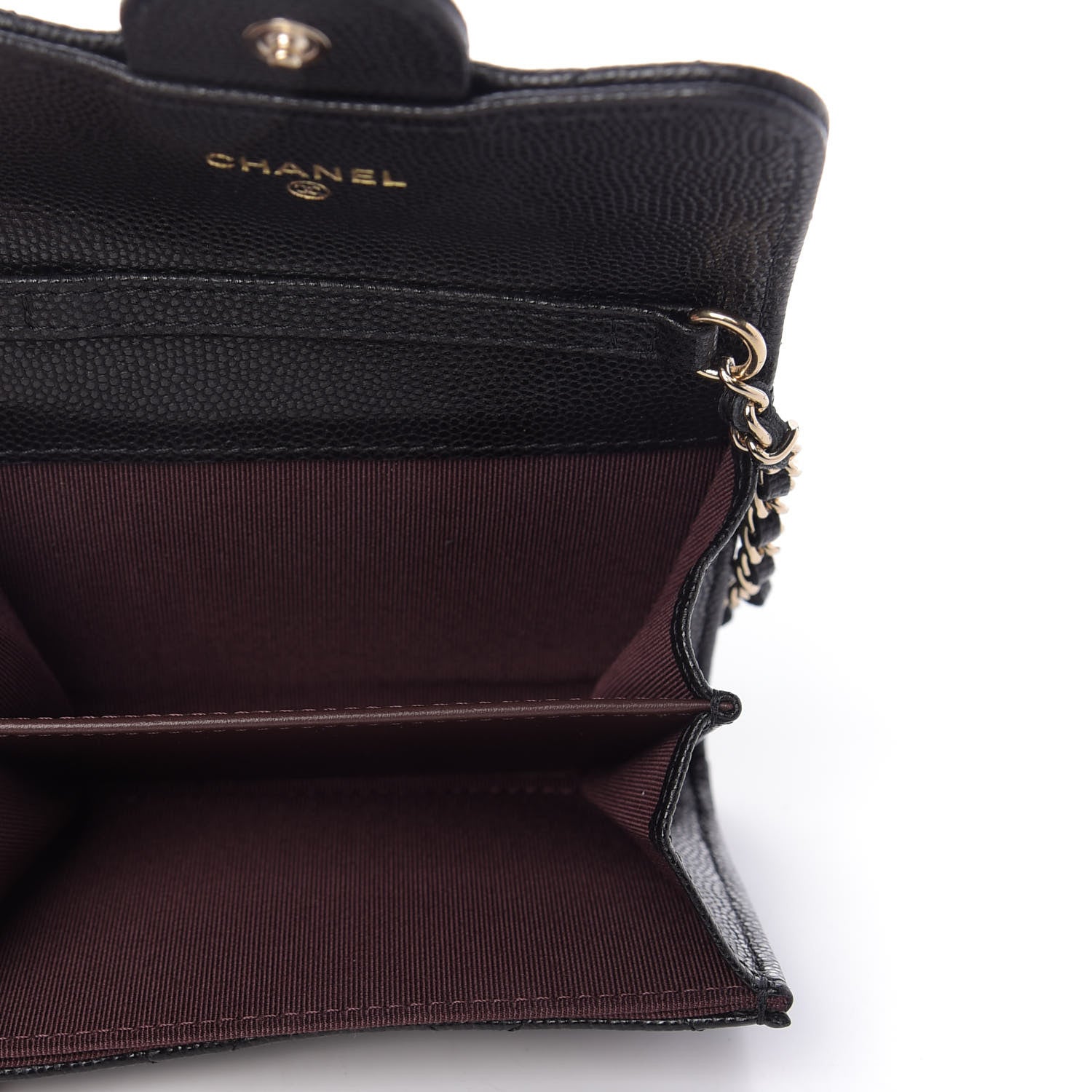 Chanel Caviar Quilted Flap Card Holder On Chain Black 5 of 11