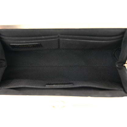 Chanel Tweed Quilted Kiss Lock Clutch Black 4 of 9