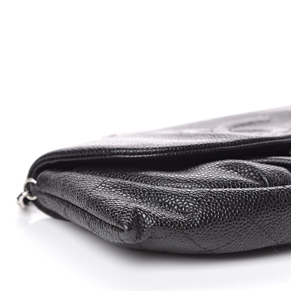 Chanel Caviar Half Moon Wallet On Chain WOC Black 9 of 11