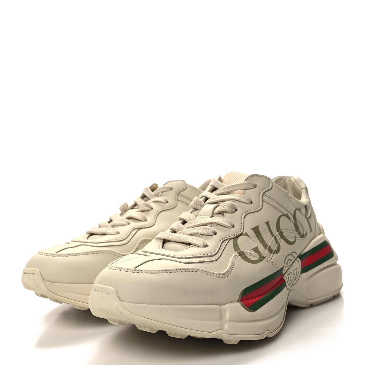 Calfskin Logo Womens Rhyton Sneakers 37.5 Ivory