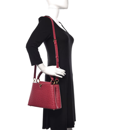 Louis Vuitton Ostrich Capucines BB Berry 2 of 9