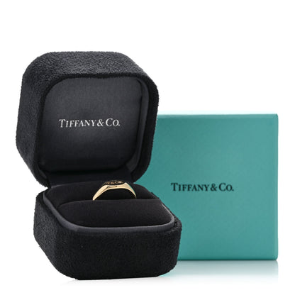 Tiffany 18K Yellow Gold Diamond Micro Oval Signet Ring 50 5.25 6 of 6