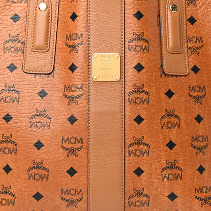 MCM Visetos Medium Liz Reversible Shopper Tote Cognac 8 of 10