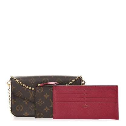 Louis Vuitton Monogram Pochette Felicie Chain Wallet Fuchsia 1 of 13