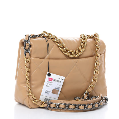 Chanel Lambskin Quilted Medium 19 Flap Dark Beige 3 of 10