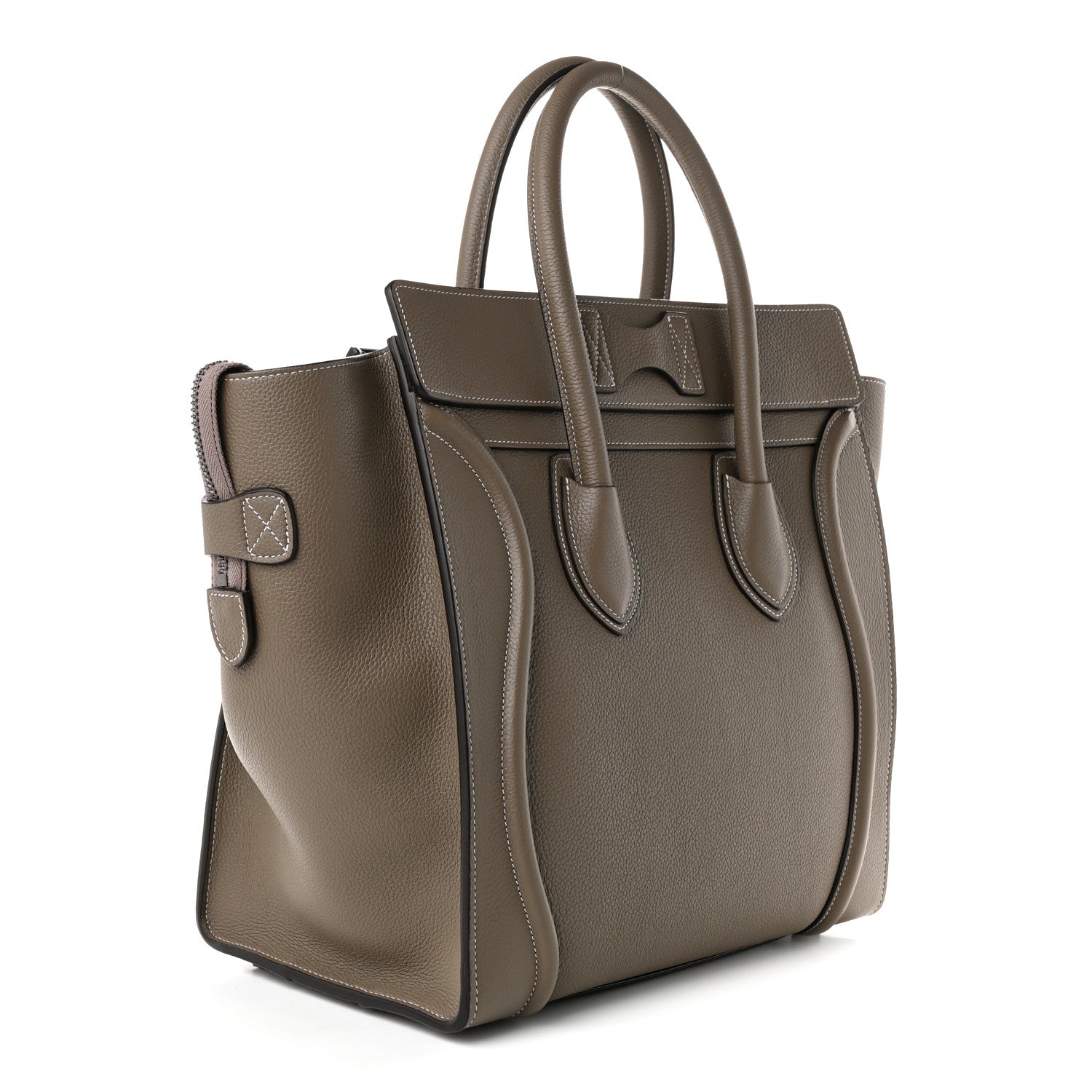 Celine Drummed Calfskin Mini Luggage Souris 2 of 10
