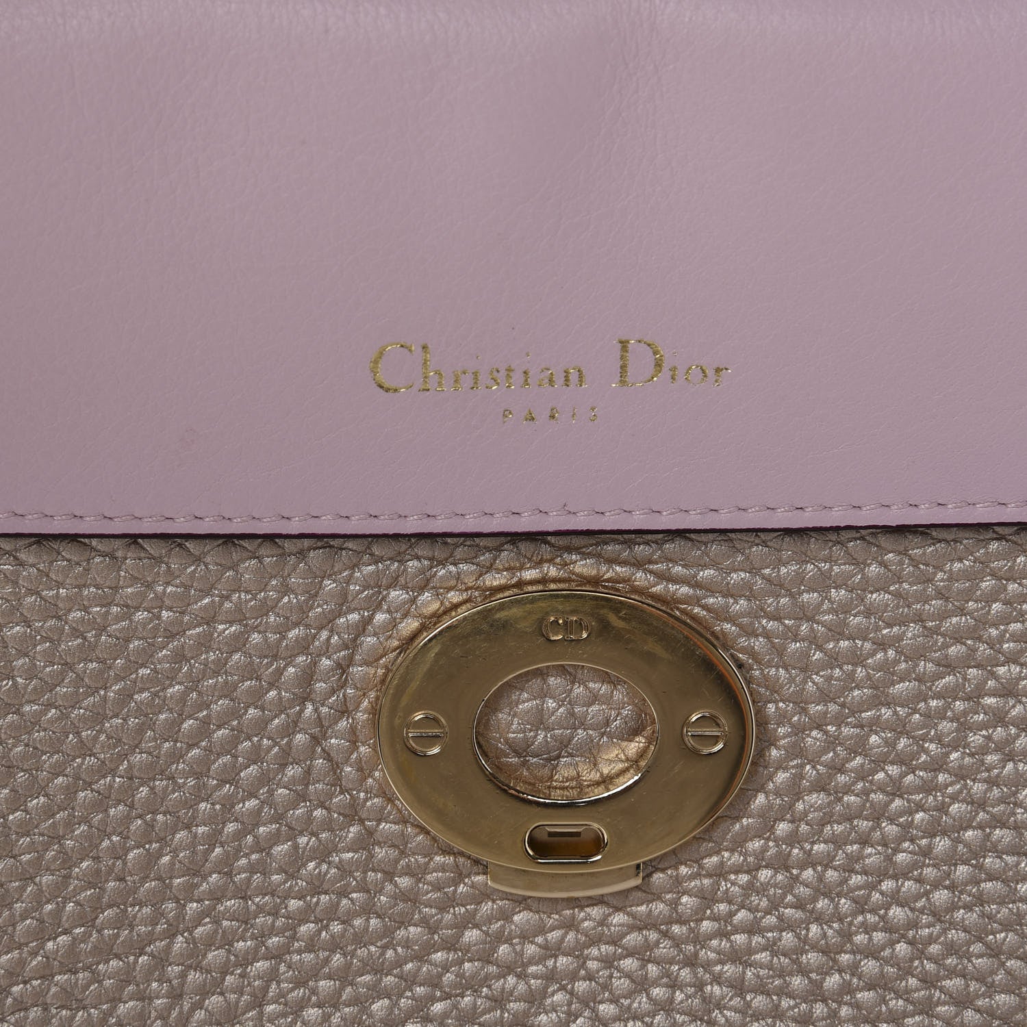 Christian Dior Metallic Bullcalf Small Be Dior Flap Pale Gold 5 of 10