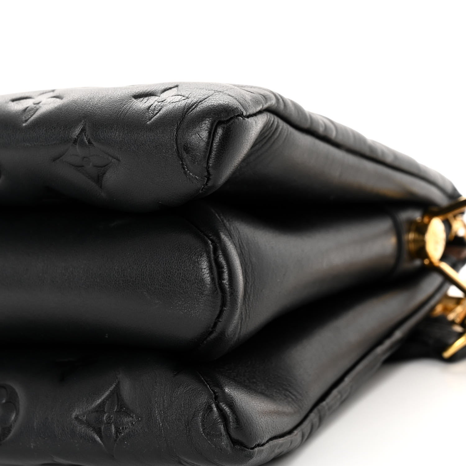 Louis Vuitton Lambskin Embossed Monogram Coussin PM Black 12 of 13