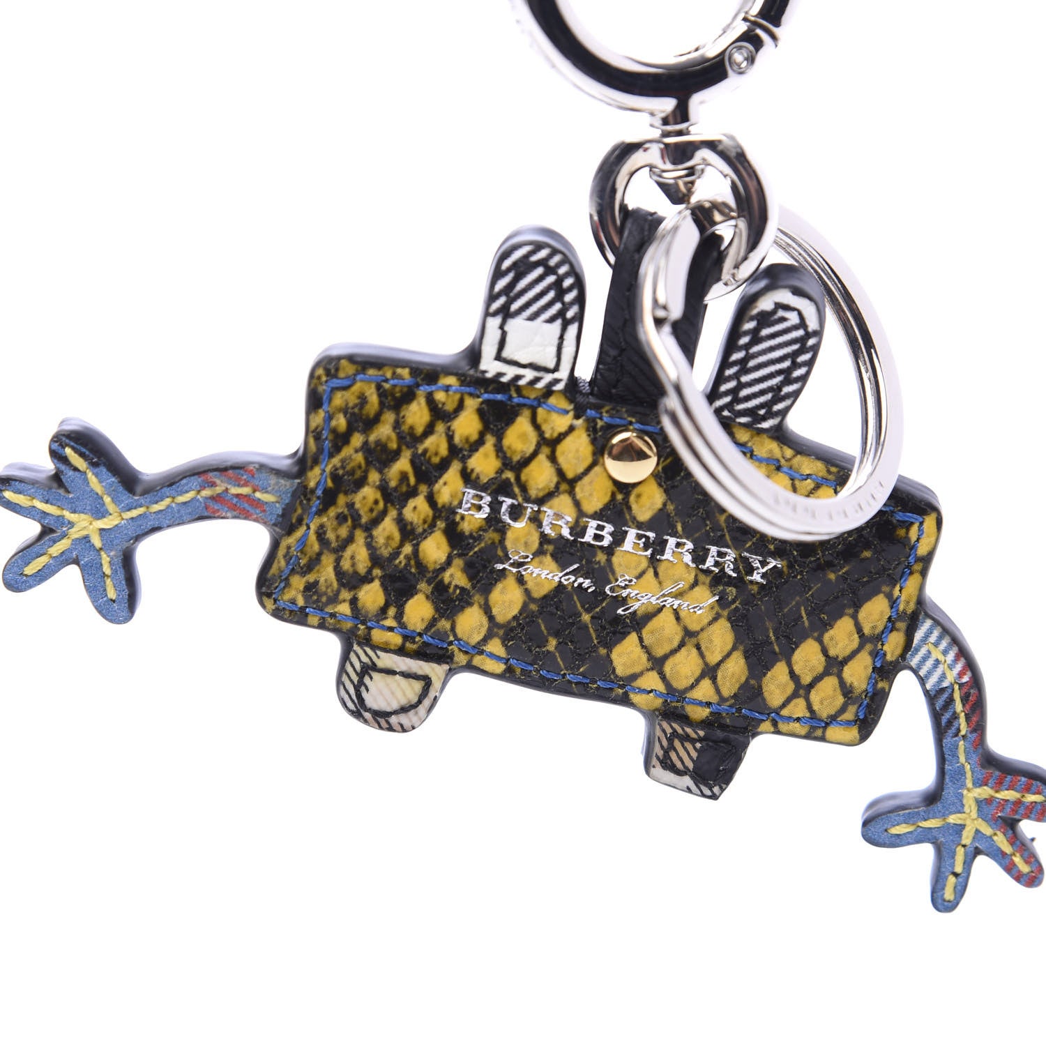 Burberry Calfskin Snakeskin Embossed Studded Monster Bag Charm Bright Toffee Black 3 of 3