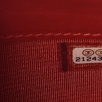 Chanel Lambskin Quilted Boy Wallet On Removable Chain WOC Red 11 of 14