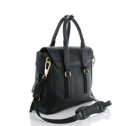 3.1 Phillip Lim 3.1 Textured Calfskin Medium Pashli Satchel Black 3 of 7