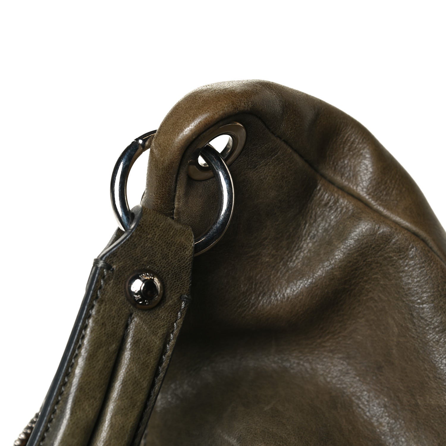 Jimmy Choo Calfskin Studded Sky Hobo Dark Green 16 of 16