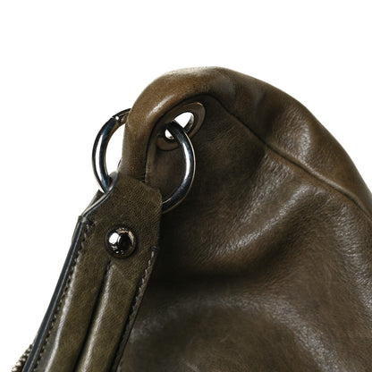 Jimmy Choo Calfskin Studded Sky Hobo Dark Green 16 of 16
