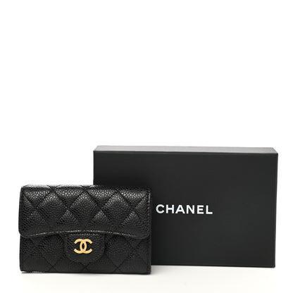 Chanel Caviar Quilted Flap Card Holder Wallet Black 9 of 9