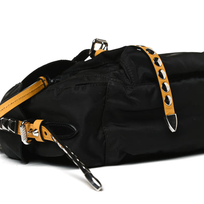 Prada Nylon New Vela Studded Messenger Black Soleil 11 of 16