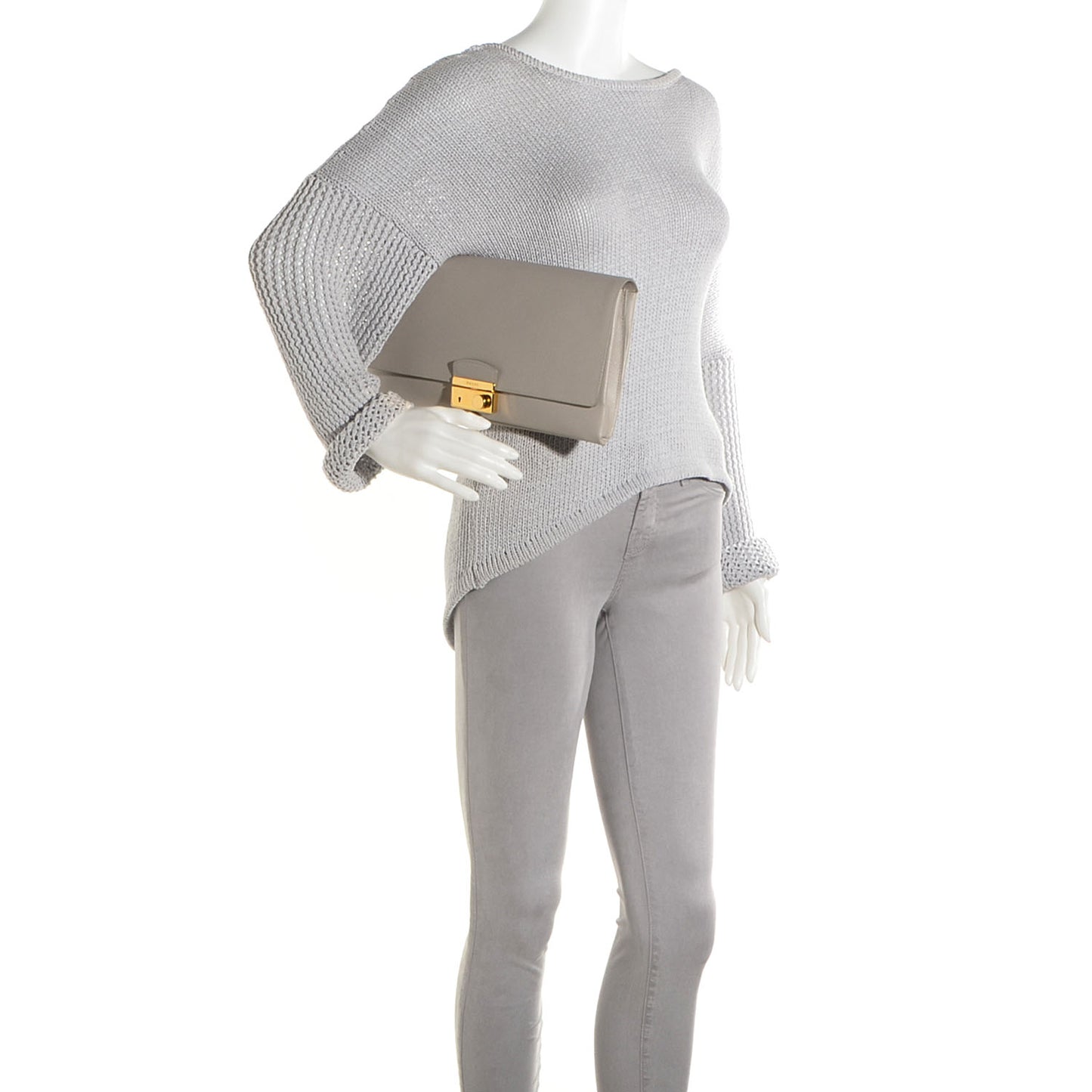 Saffiano Lux Flap Clutch Pomice