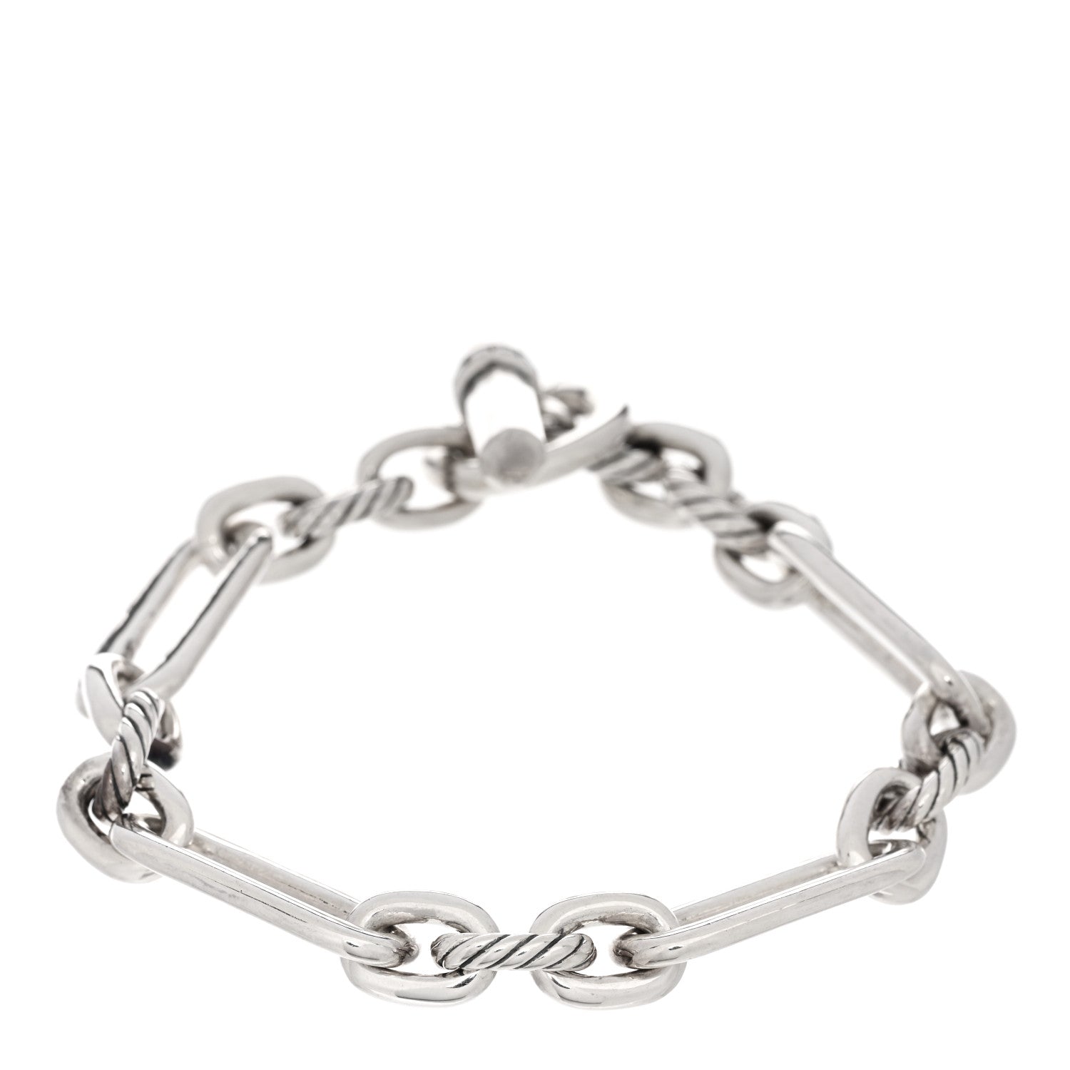 David Yurman Sterling Silver Diamond Lexington Chain Bracelet 2 of 3
