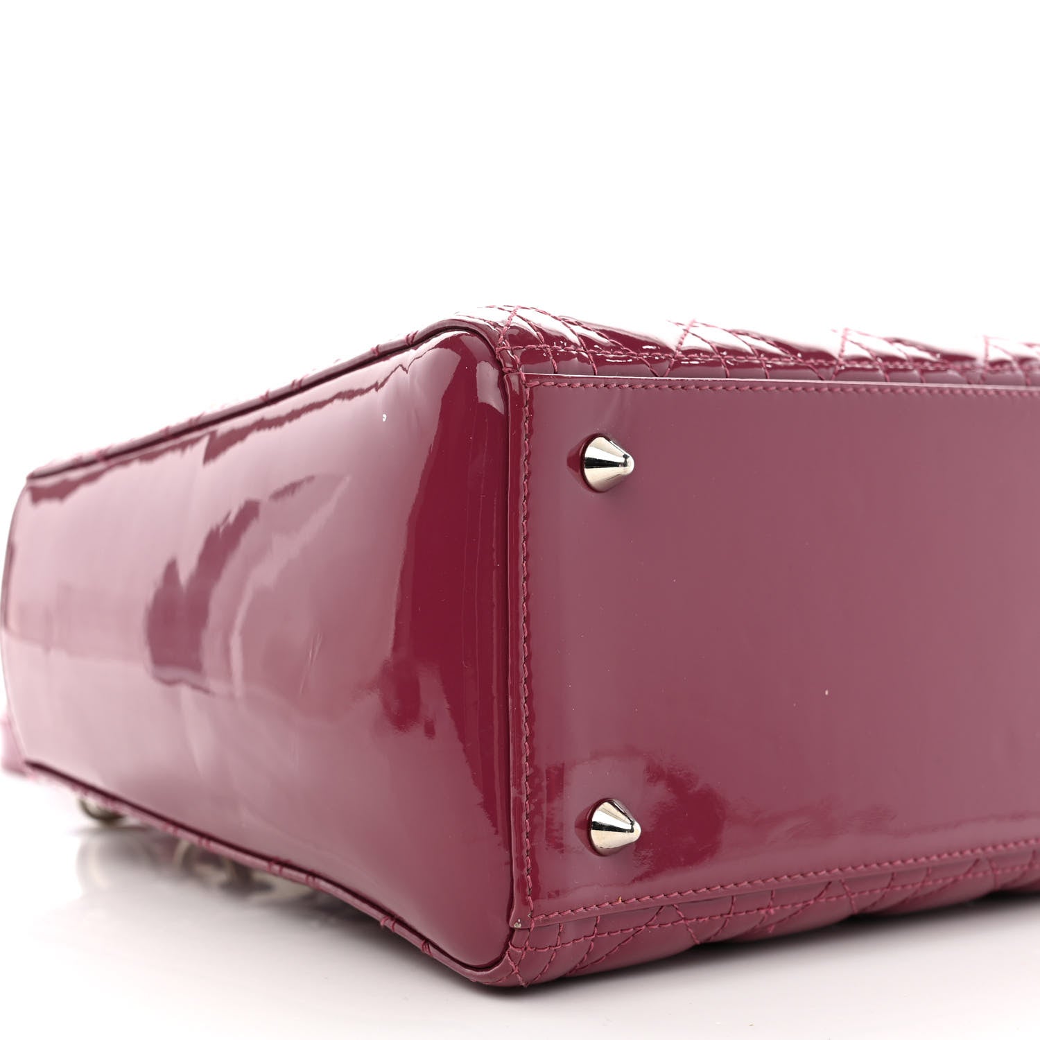 Christian Dior Patent Cannage Medium Lady Dior Dark Pink 9 of 12