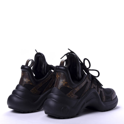 Louis Vuitton Calfskin Patent Monogram LV Archlight Sneakers 37 Black 4 of 11