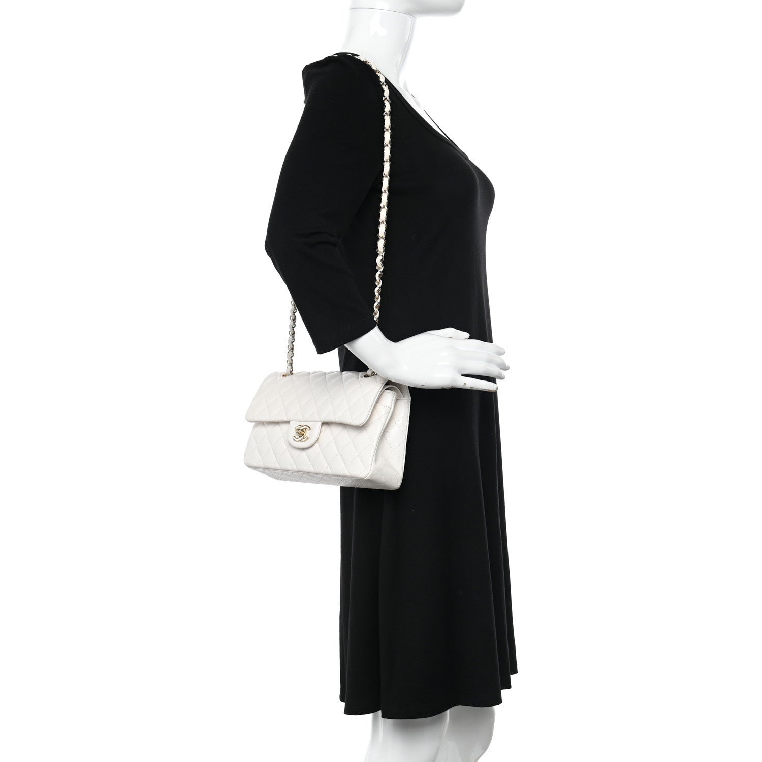 Chanel Caviar Quilted Small Double Flap White 2 of 10