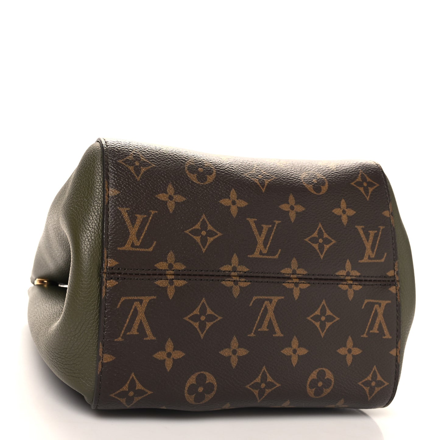 Calfskin Monogram Fold Tote PM Cream Khaki Black