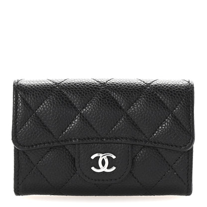 Chanel Caviar Quilted Flap Card Holder Wallet Black 1 of 8