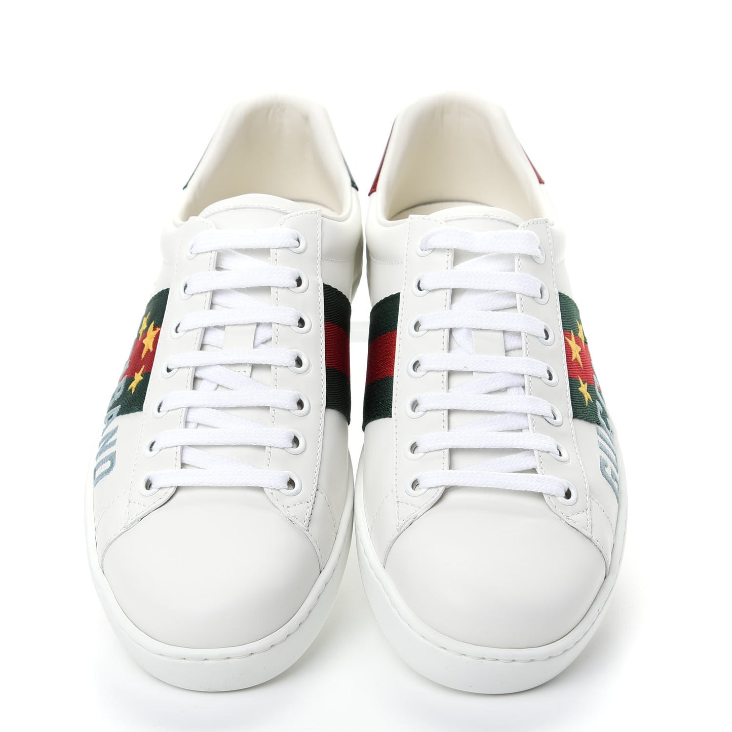 Calfskin Web Mens Gucci Band Ace Sneakers 5.5 White