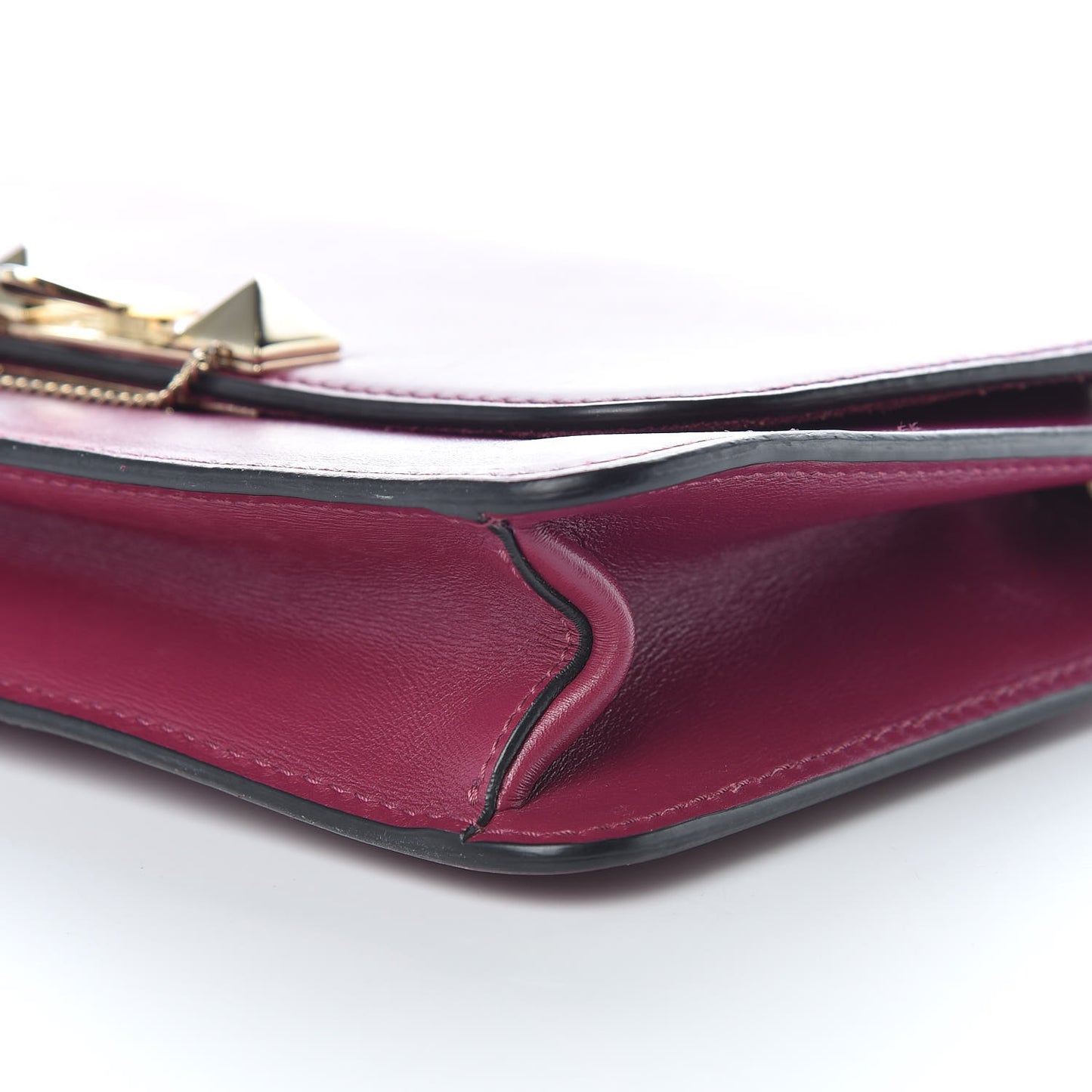 Vitello Small Rockstud Demilune Shoulder Bag Grape