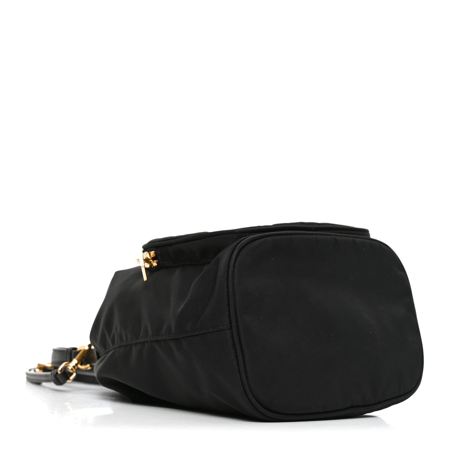 Saffiano Tessuto Nylon Mini Bucket Crossbody Bag Black