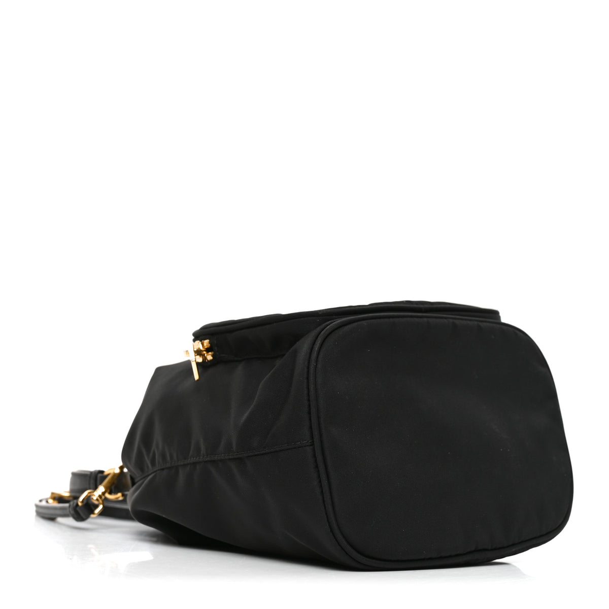 Prada Saffiano Tessuto Nylon Mini Bucket Crossbody Bag Black 3 of 8