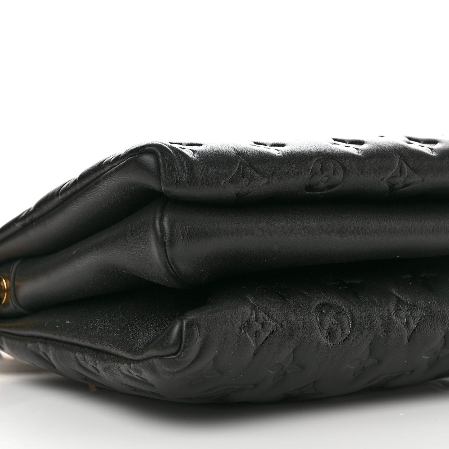 Lambskin Embossed Monogram Scarf Coussin PM Black
