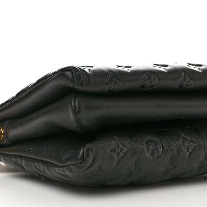 Louis Vuitton Lambskin Embossed Monogram Scarf Coussin PM Black 8 of 14