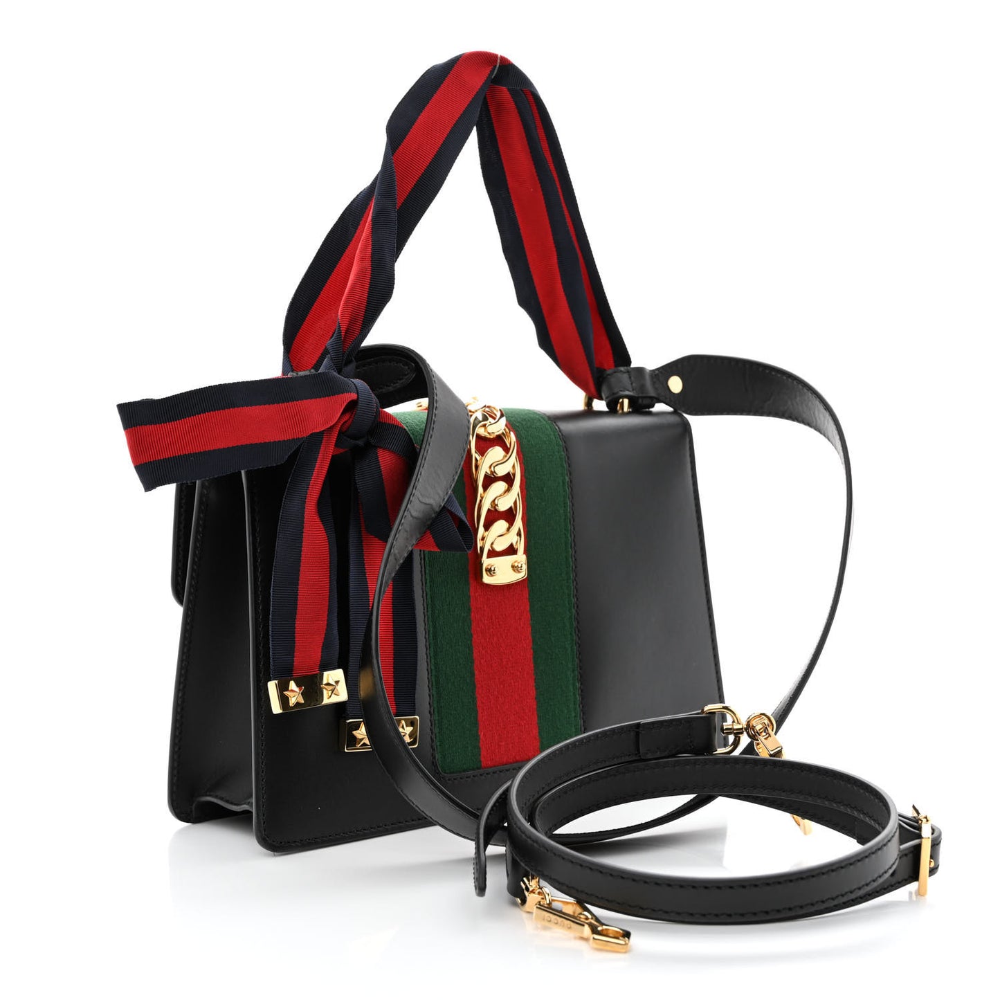 Calfskin Small Sylvie Shoulder Bag Black